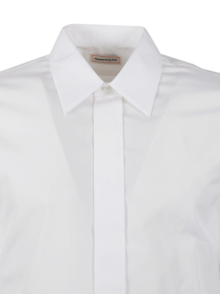 Alexander Mcqueen Tailored White Shirt With Structured Collar