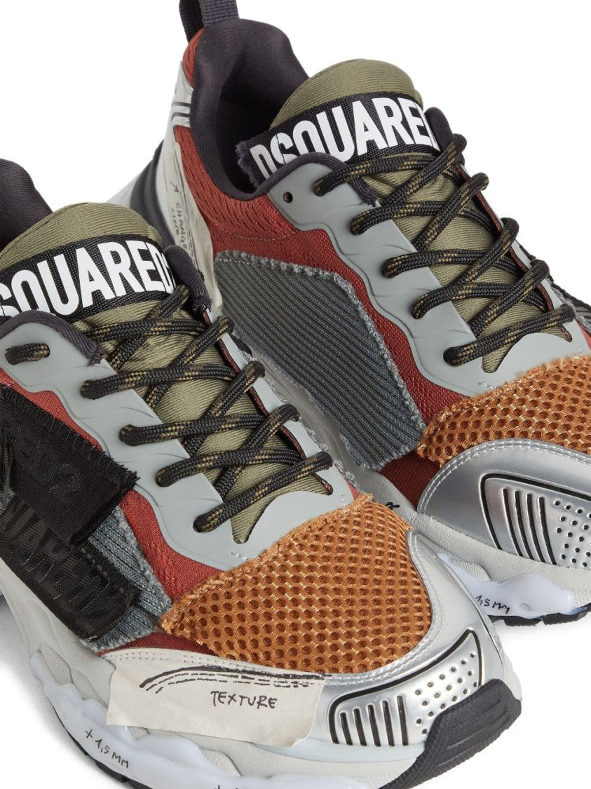 Dsquared2 Multi-Material Beige Sneakers With Sole