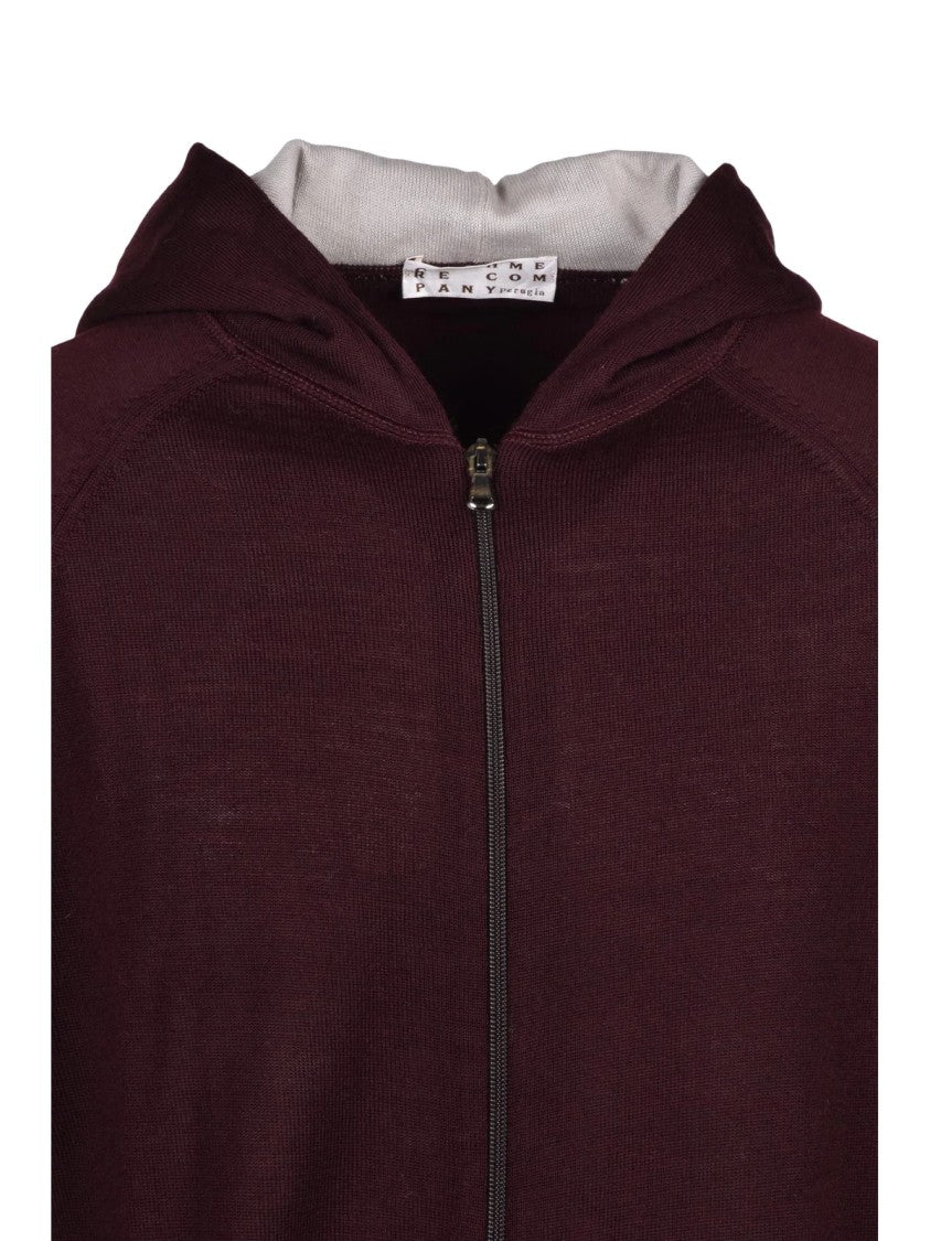 Cashmere Company P. Zip-Up Cardigan In Merino Wool And Acrylic Blend