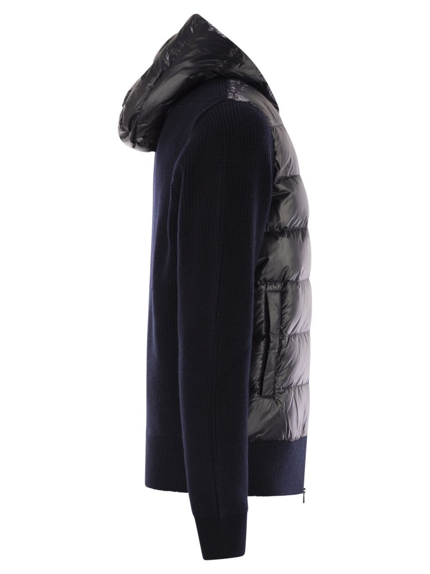 Moncler Wool-Lined Hooded Zip-Up Sweatshirt