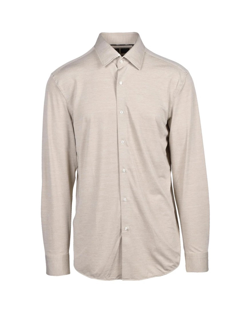 Boss Beige Slim-Fit Technical Shirt