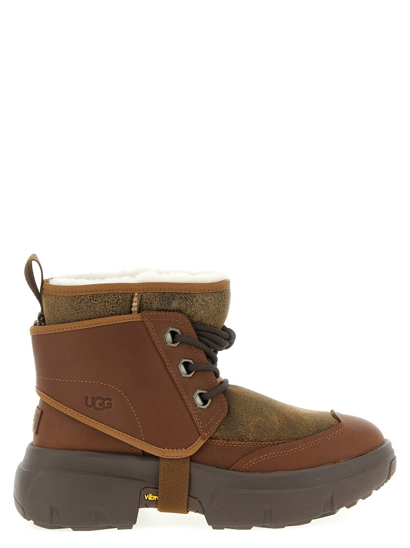 Ugg Sheepskin Ankle Boots With Leather Gaiter