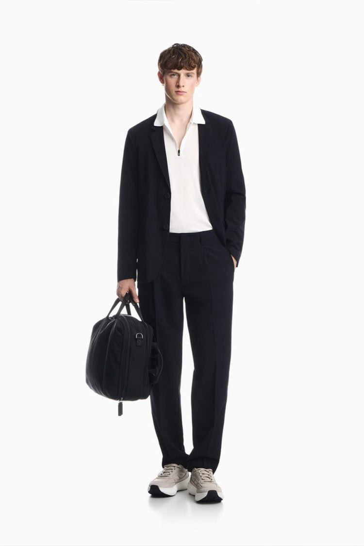 Emporio Armani Navy Two-Button Viscose-Blend Blazer