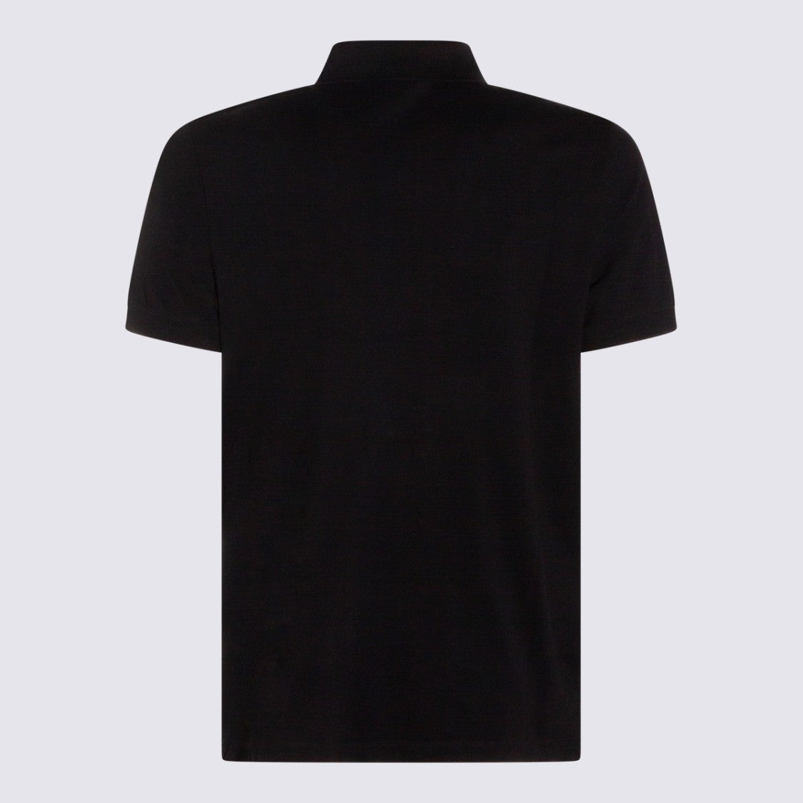 Stone Island Slim Fit Black Polo Shirt With Ribbed Collar