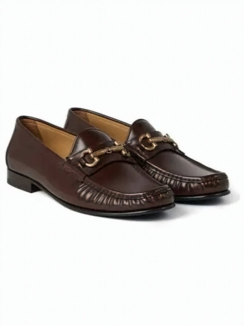 Brunello Cucinelli Leather Loafers With Refined Metallic Horsebit Detail