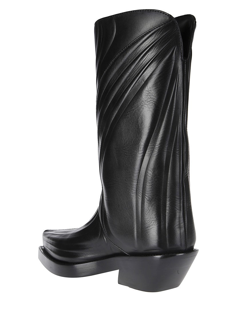 Mugler Pointed Leather Texan Boot