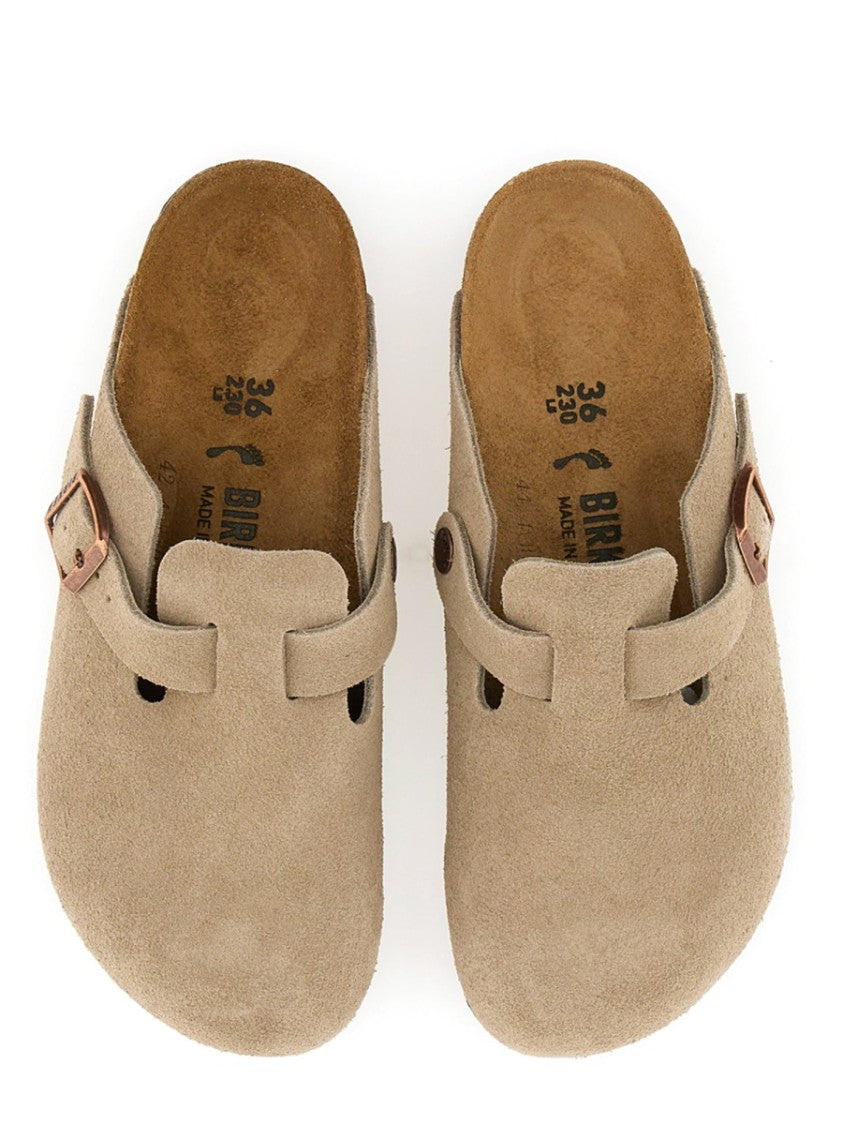 Birkenstock Soft Suede Slip-On Clogs With Adjustable Buckle