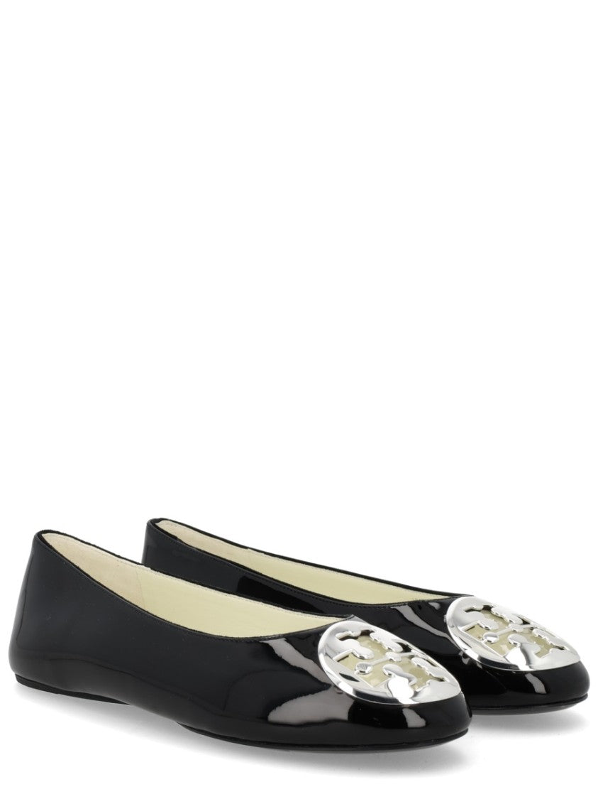 Tory Burch Reva Glossy Patent Logo Ballet Flats