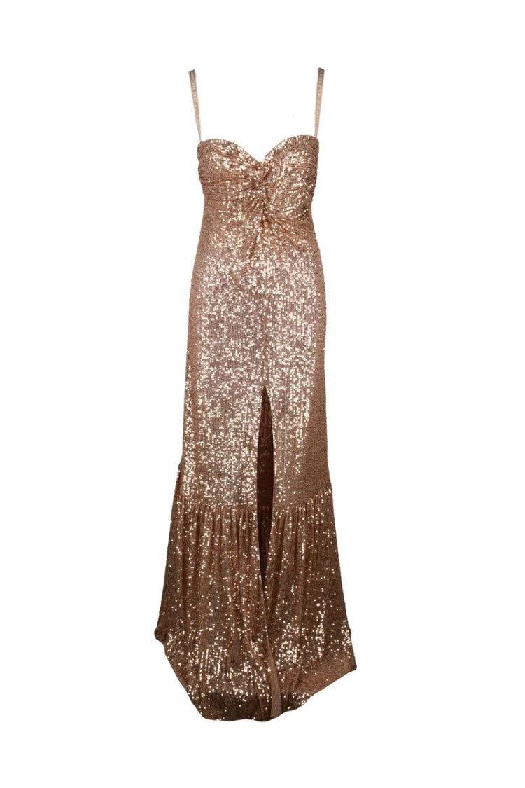Red Carpet E. Franchi Pink Sequin Maxi Dress