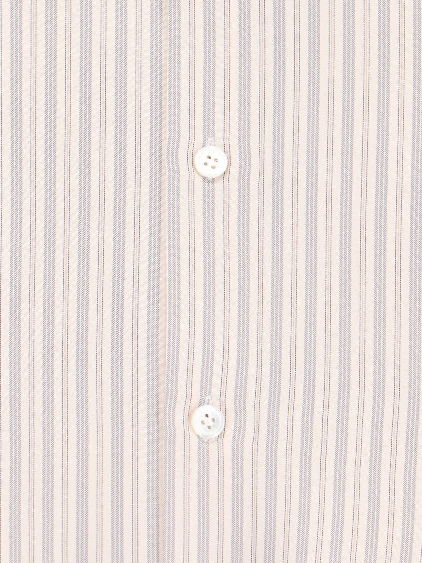 Róhe Classic Button-Up Silk Shirt With Vertical Stripes