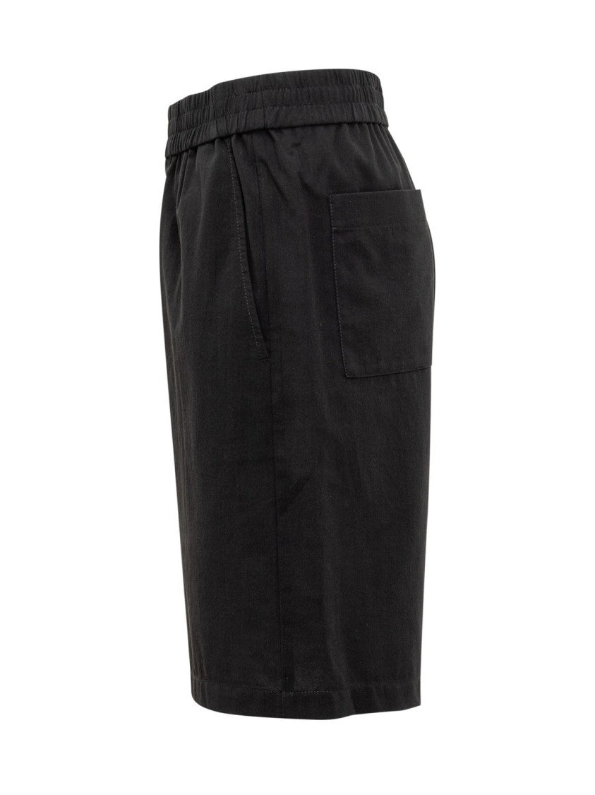 Ami Paris Relaxed Bermuda Shorts With Elastic Waistband
