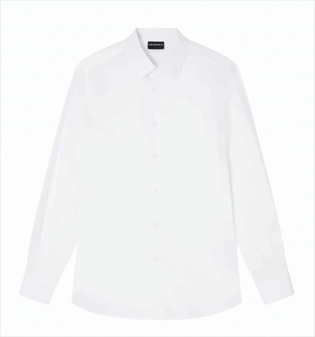 Emporio Armani Lyocell Jacquard Shirt With All-Over Eagles