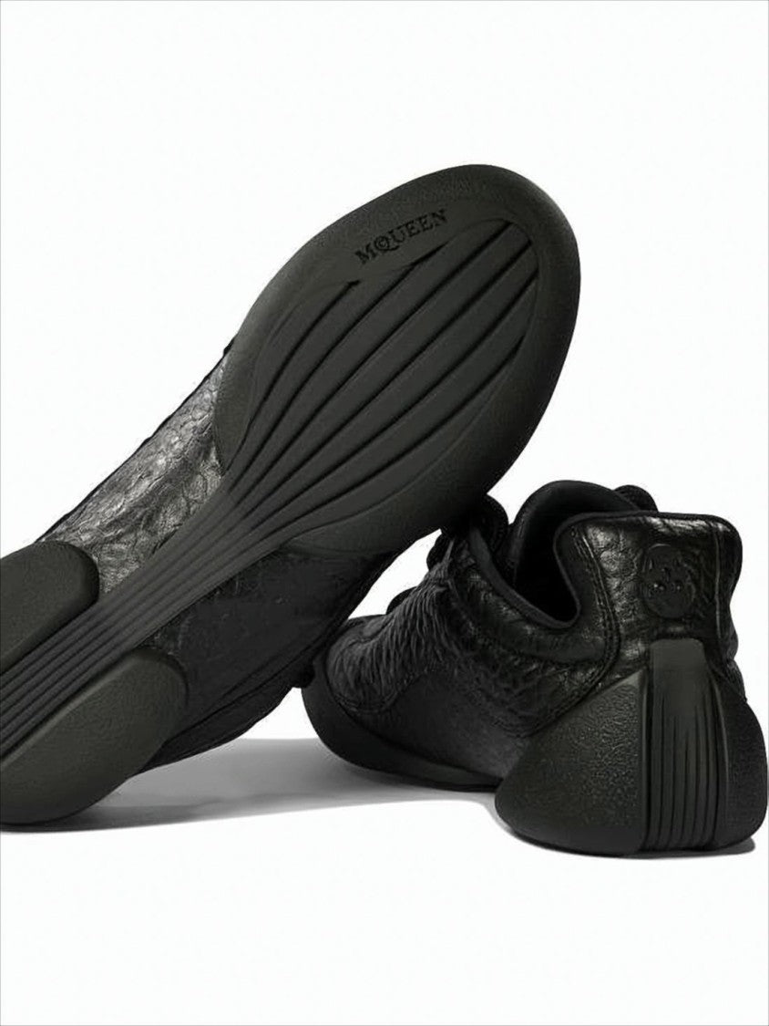 Alexander Mcqueen Textured Leather Sneakers With Minimalist Design