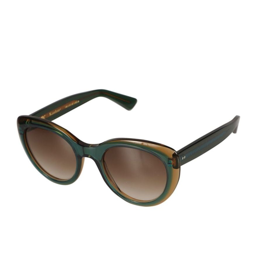 Kador Sophia Rounded Cat-Eye Sunglasses With Glossy Finish
