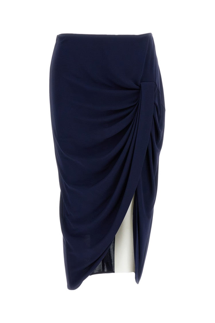 Stella Mccartney Blue Fluid Draped Pencil Skirt