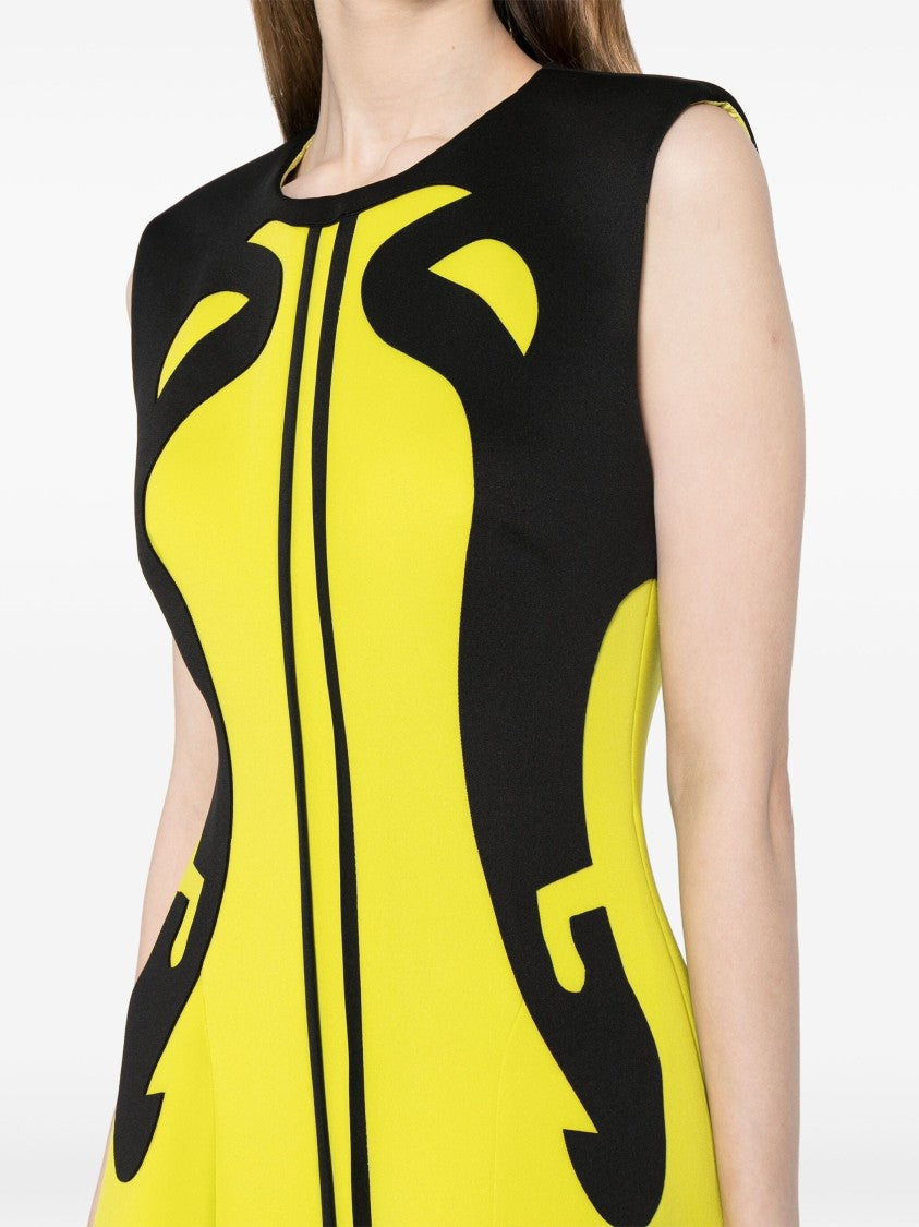 Saiid Kobeisy Neoprene Dress With Abstract Contrast Cuts
