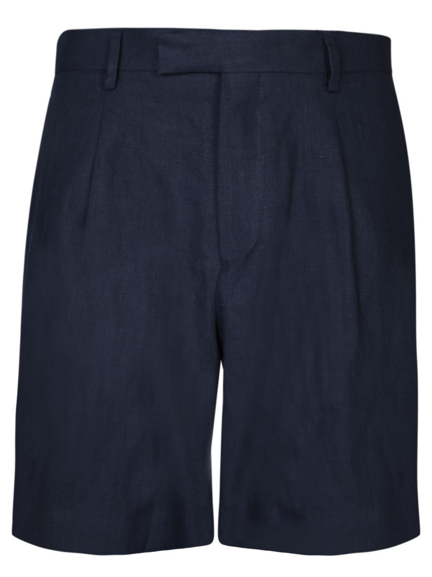 Lardini Classic Linen Bermuda Shorts With Single Pleat