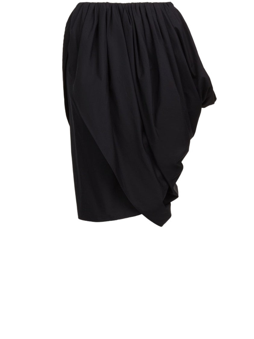 Chloé Cotton Poplin Wrap Skirt With Draped Design And Asymmetrical Hem