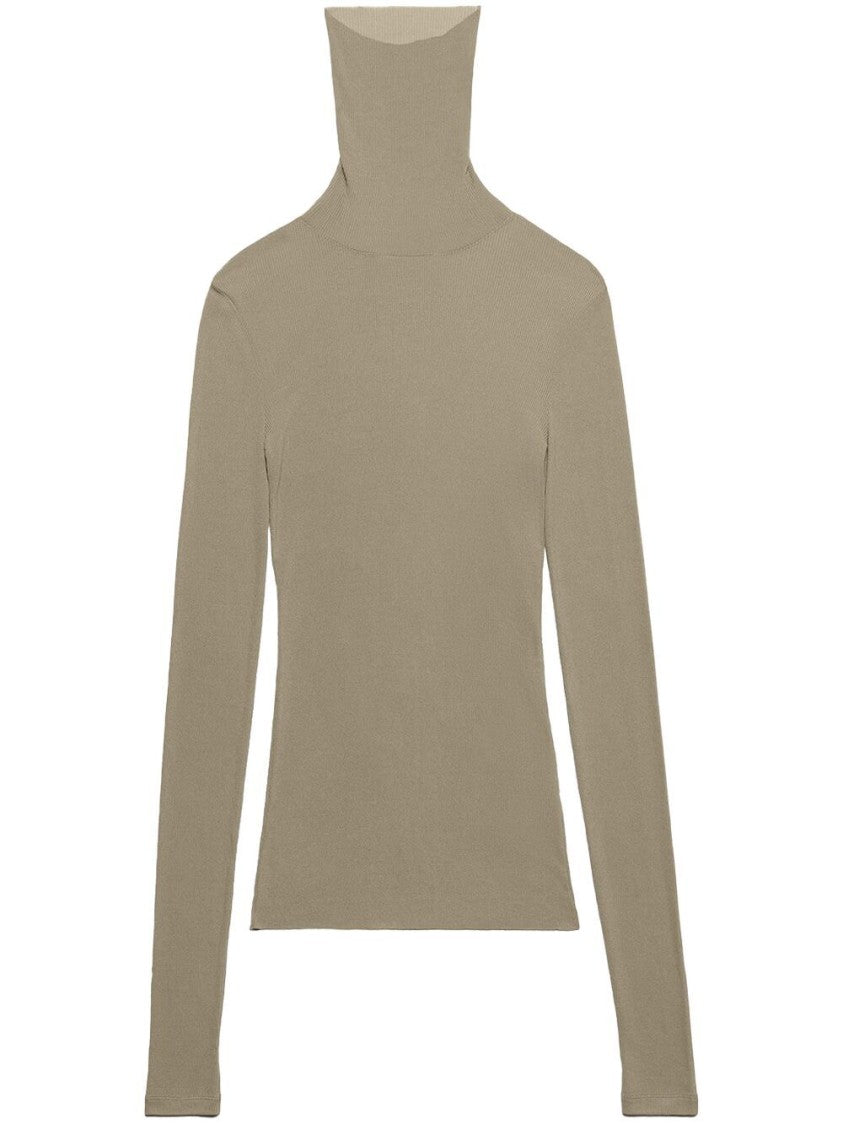 Ami High-Neck Ribbed-Knit Knitwear Jumper