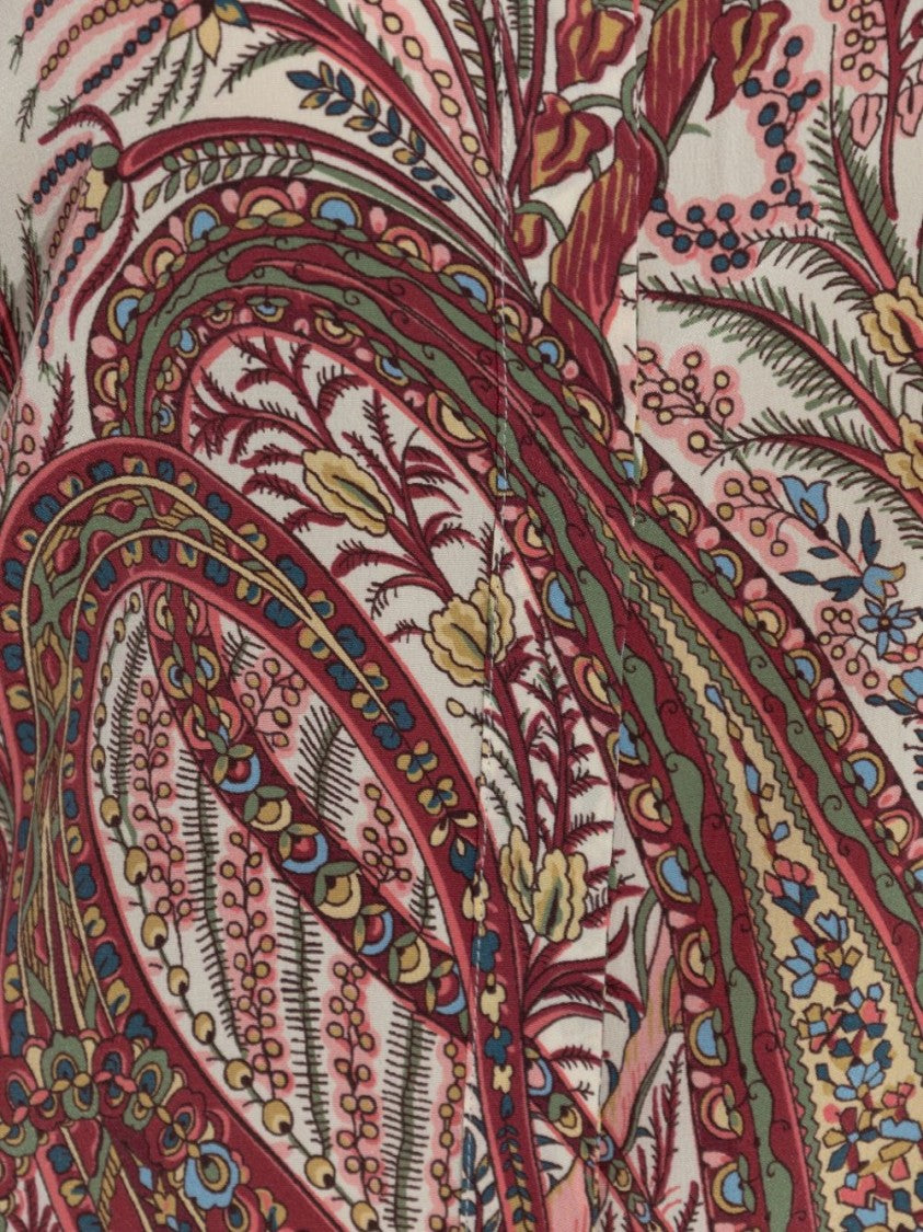 Etro Long-Sleeve Silk Shirt With Multicolour Paisley Print