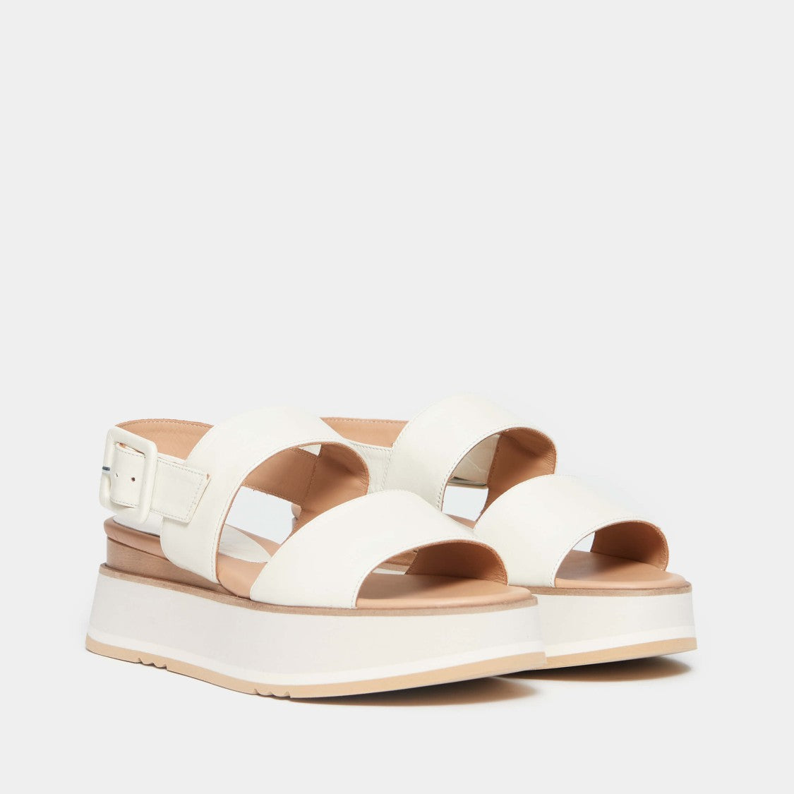 Paloma Barceló Wedge Sandals With Glossy Naplak Finish