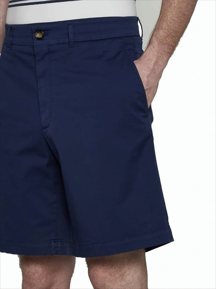 Brunello Cucinelli Tailored Blue Shorts With Flat Front
