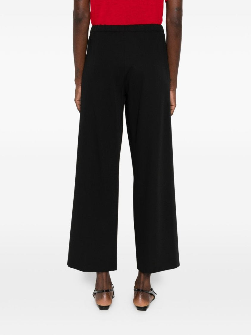 Max Mara Elasticated Waist Black Wool Pants