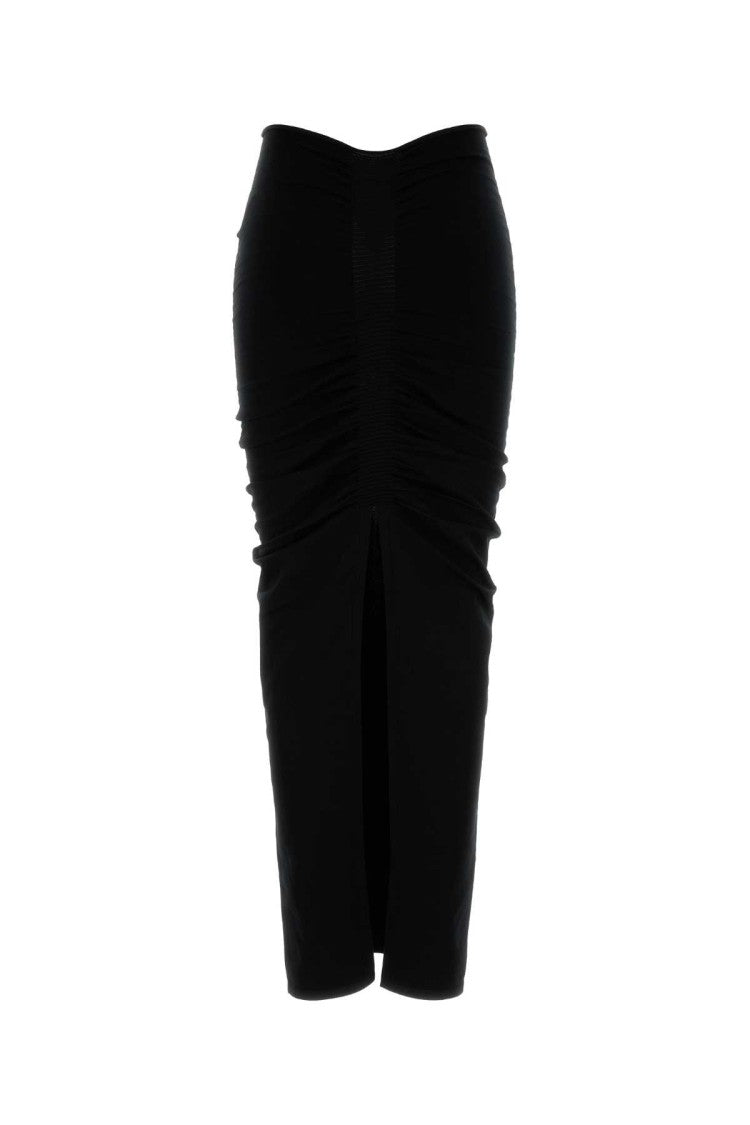 Alexander Wang Black Stretch Cupro Blend Skirt