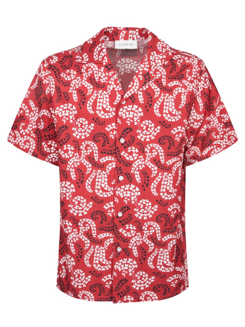 Lanvin Floral And Paisley Pattern Red Shirt