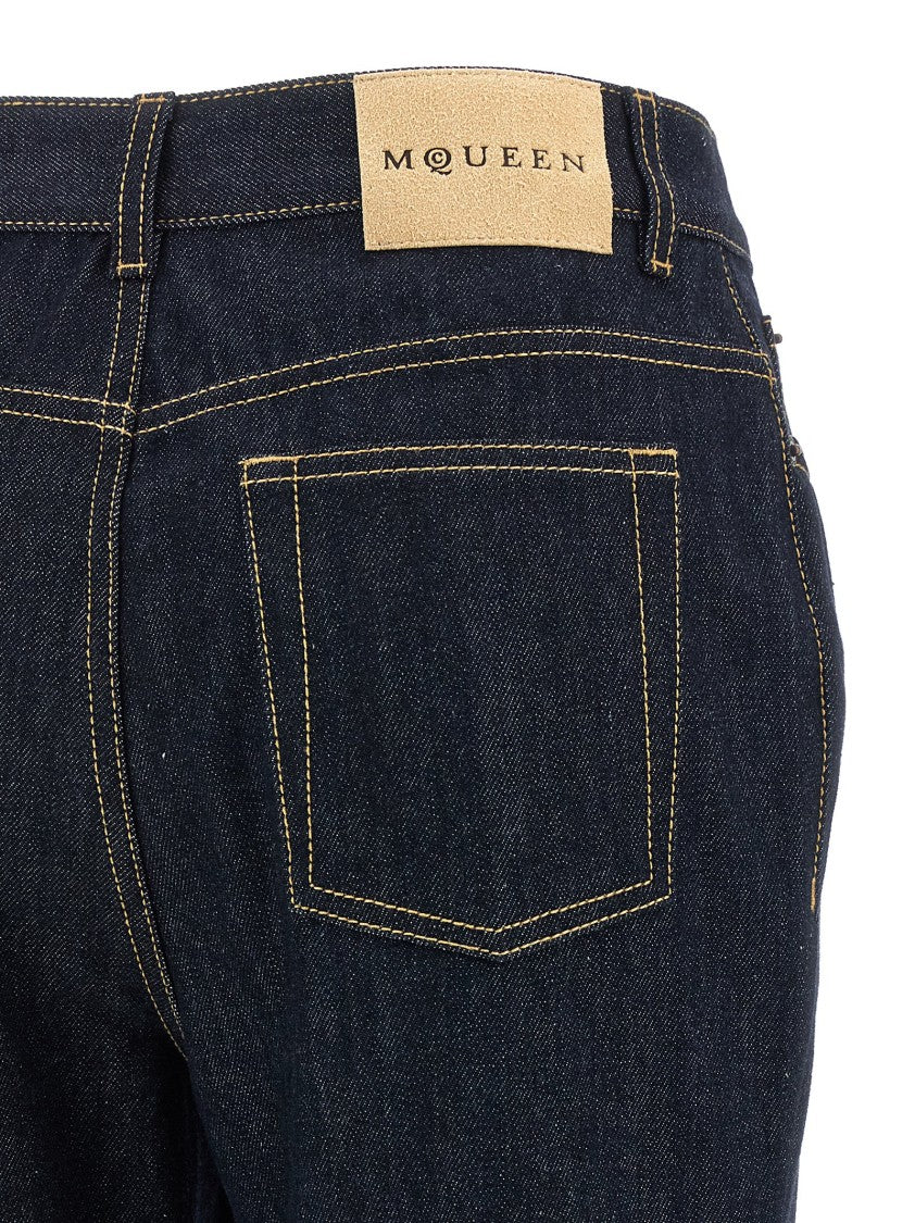 Mcqueen Slightly Flared Straight Leg Jeans