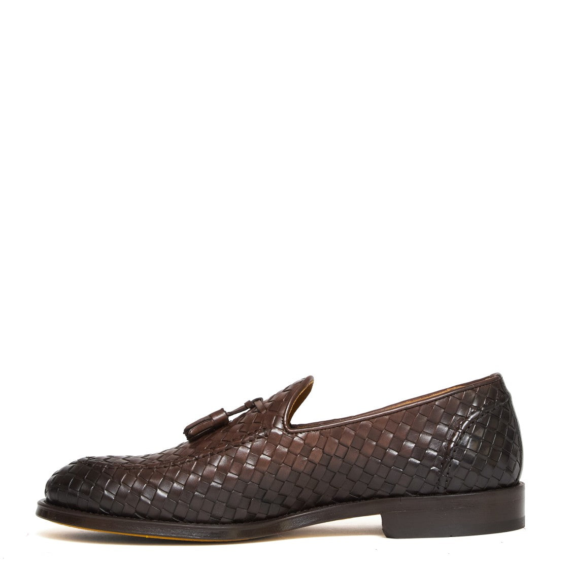 Doucal's Tassel Moc Adler Woven Leather Loafers