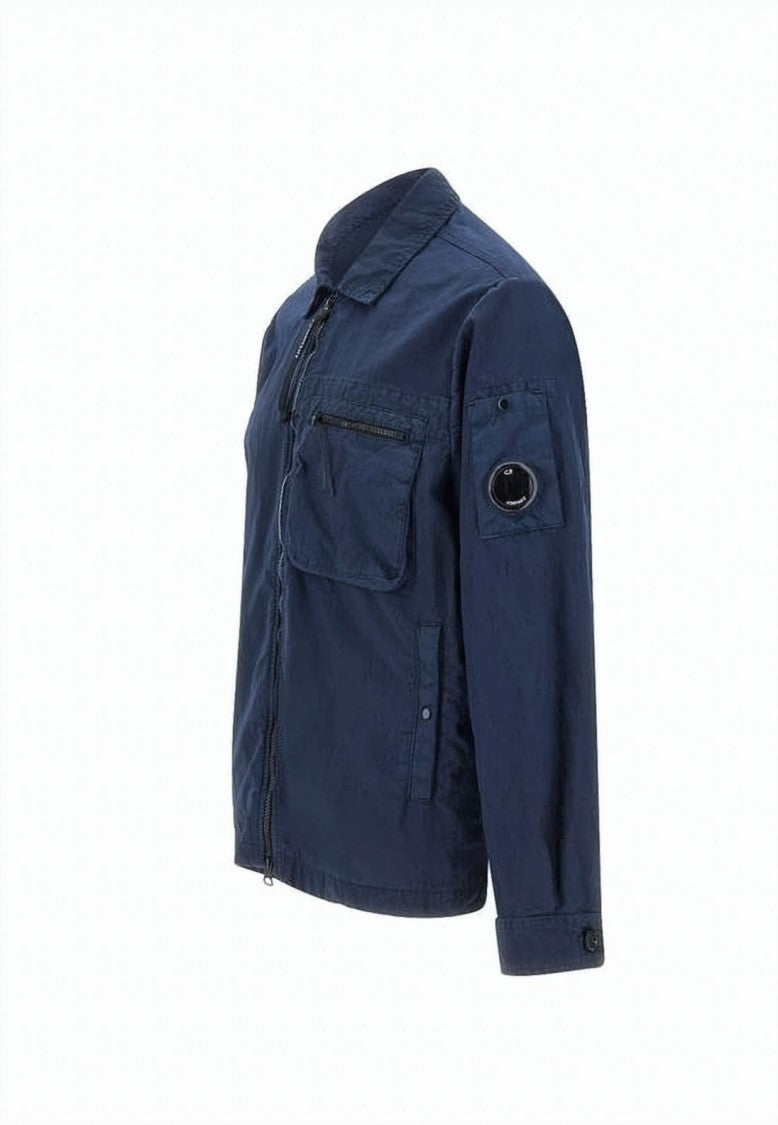 C.P. Company Structured Utility Jacket With Zipper Closure And Logo Patch