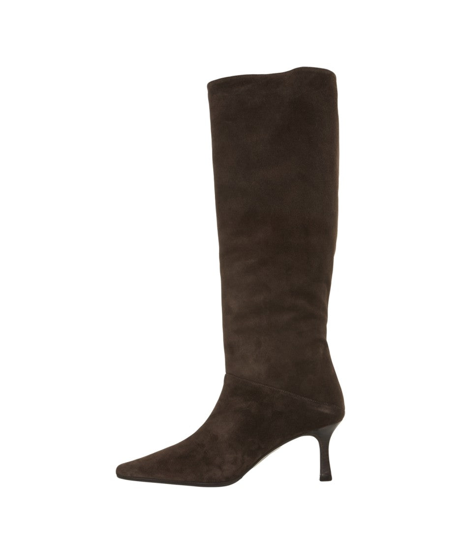 Billi Bi Pointed Toe Suede Ankle Boots With Stiletto Heel