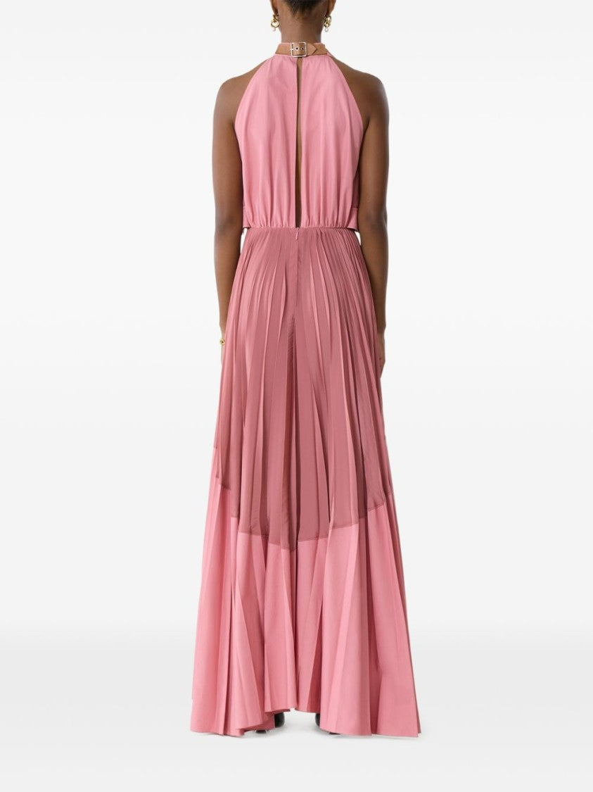 Lanvin Two-Tone Rose Pink Halterneck Maxi Dress