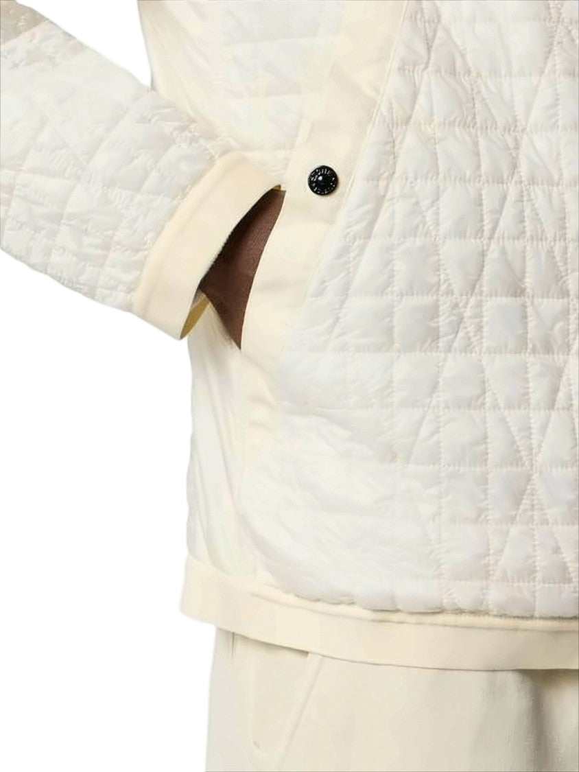 Stone Island Textured White Quilted Jacket