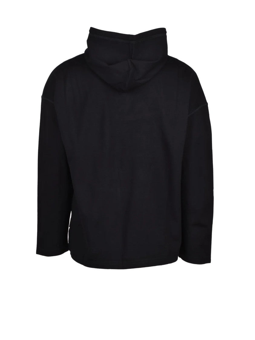 Hevo Black Viscose Polyamide Elastomer Men Sweatshirt