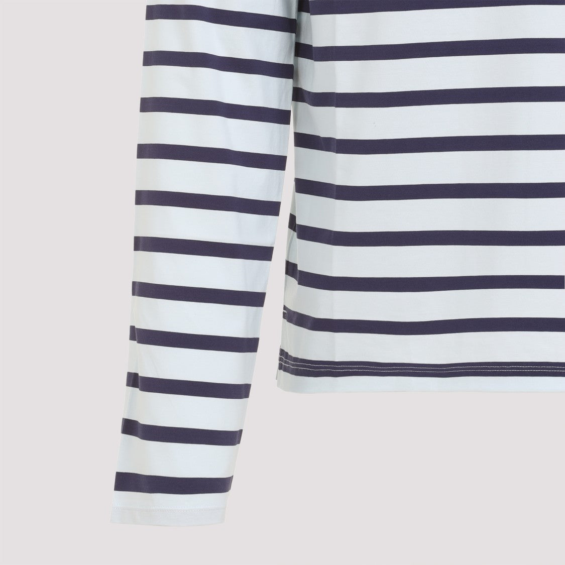 Acne Studios Pale Blue Cotton/Elastane Blend Horizontal Stripe T-Shirt
