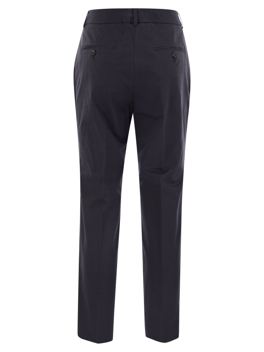 Peserico Light Cotton Satin Cigarette Trousers