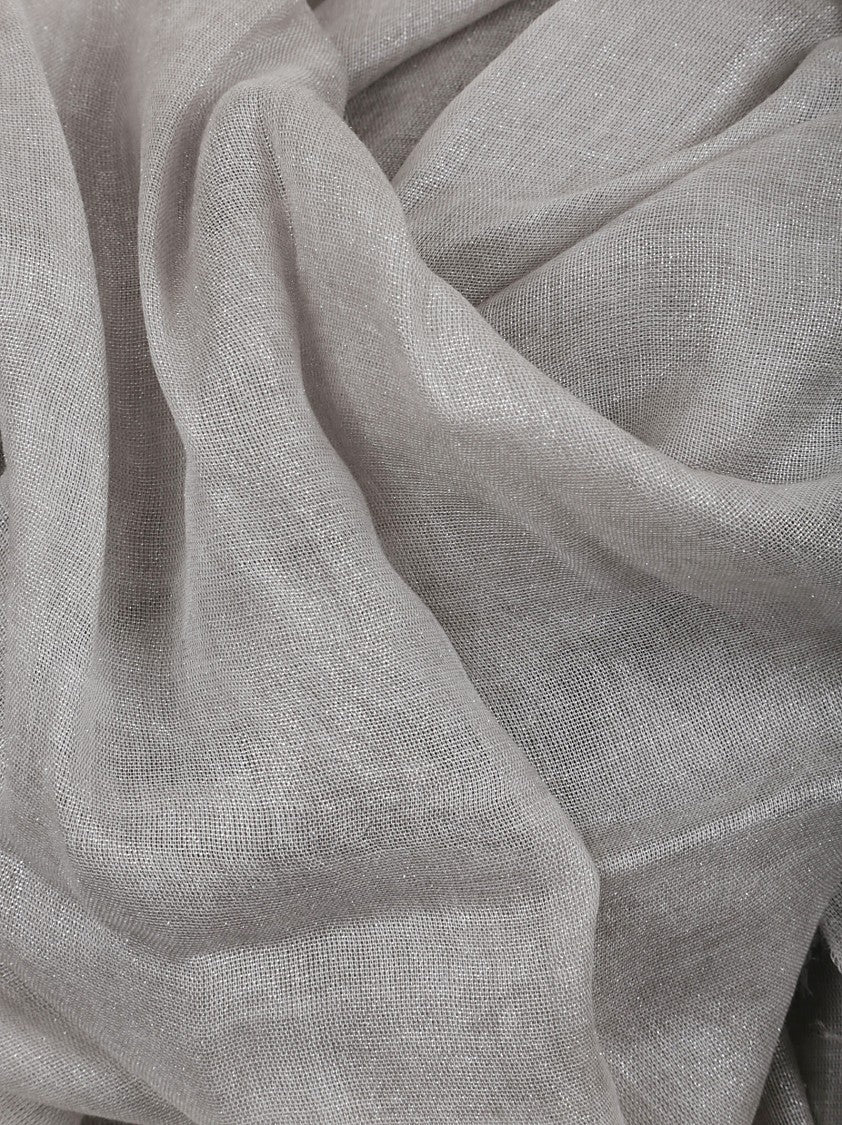 Peserico Modal-Virgin Wool Blend Scarf With Frayed Edges