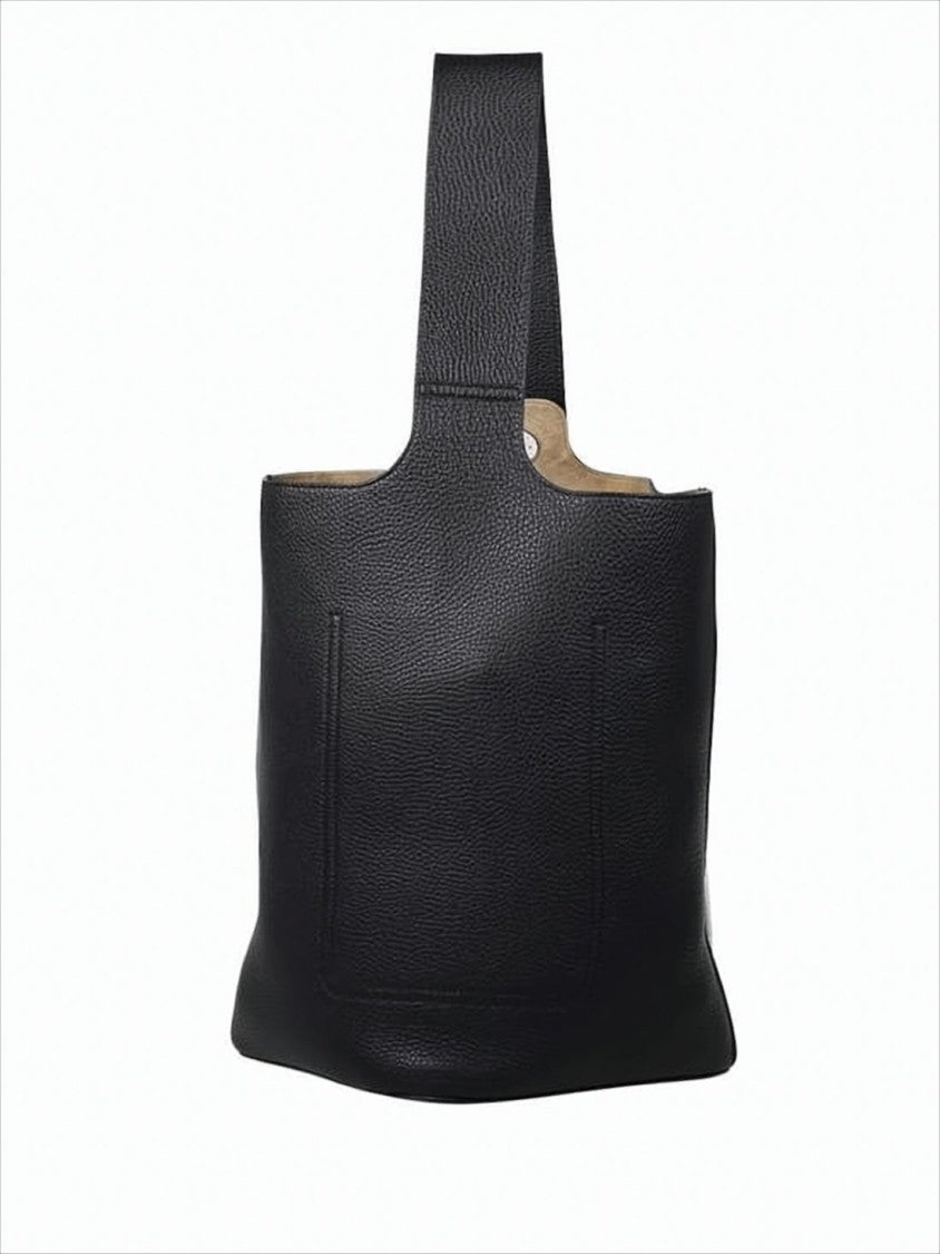 Loewe Textured Black Calf Leather Tote Bag