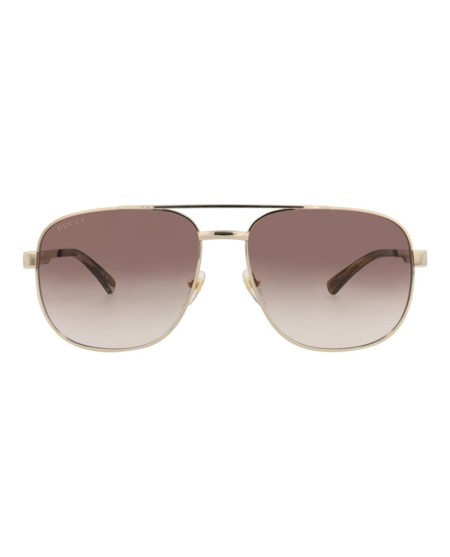 Gucci Aviator-Frame Metal Sunglasses