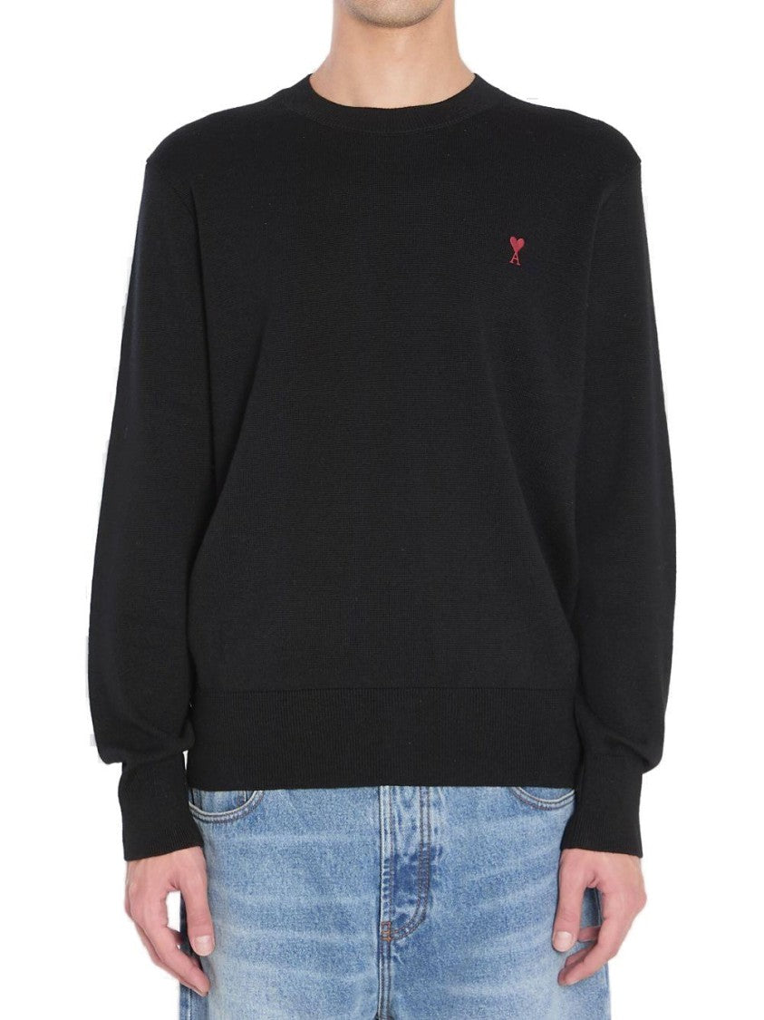Ami Crewneck Sweater With Subtle Logo Detail