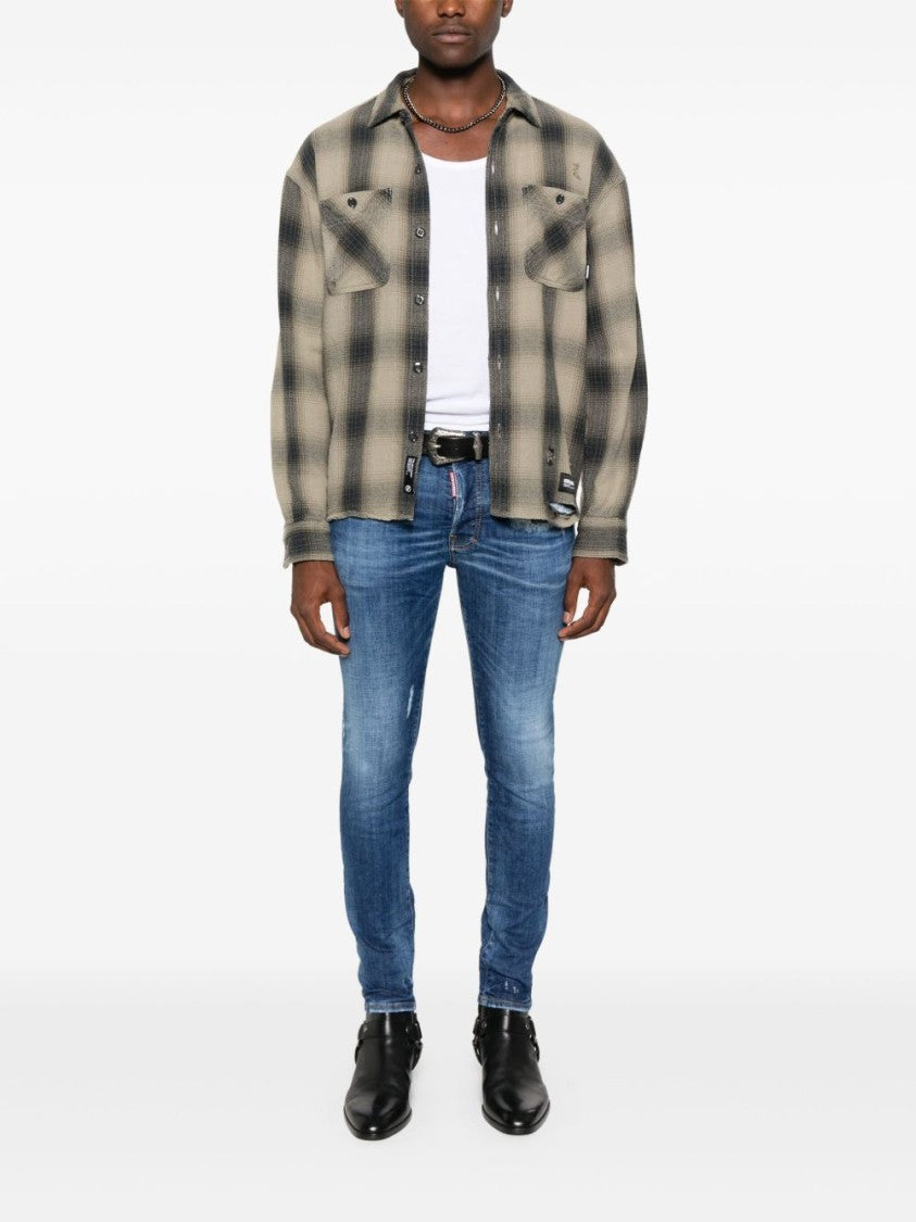 Dsquared2 Slim-Fit Distressed Blue Denim Jeans