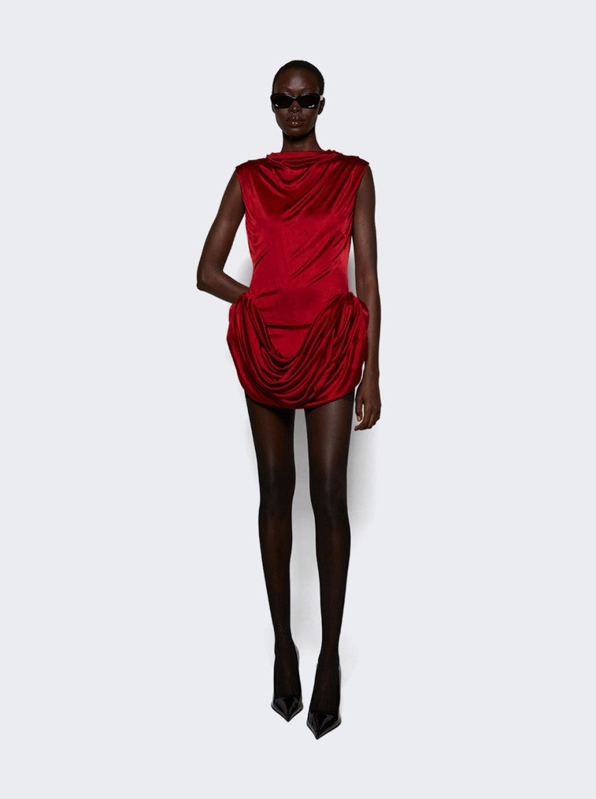 Magda Butrym Padded Hip Mini Dress Red