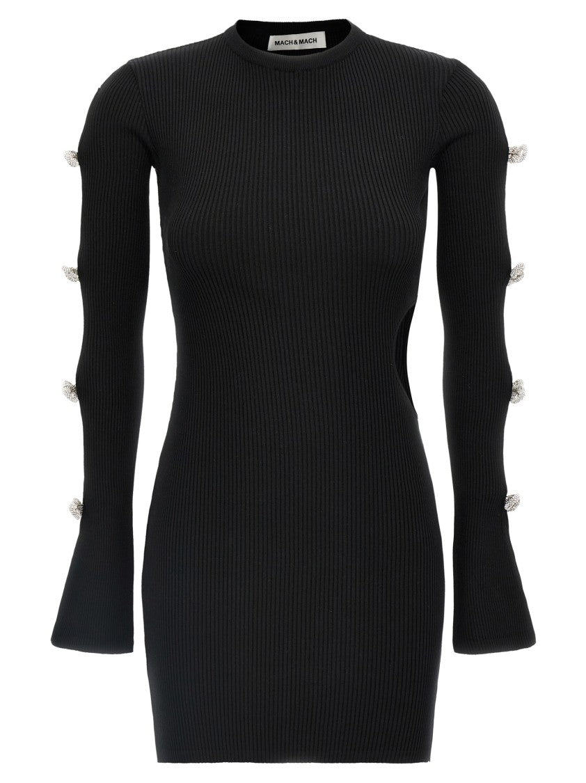 Mach & Mach Cut-Out Crystal Bow' Dress