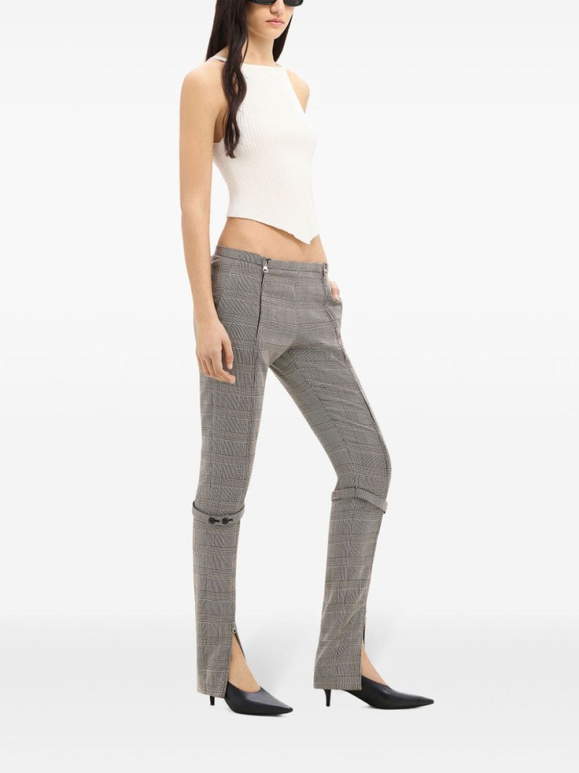 Courrèges Off-White Ribbed Knit Asymmetric Square Top