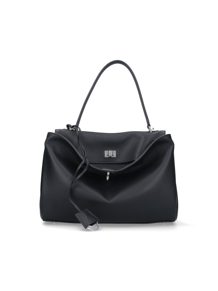 Balenciaga Medium Black Calf Leather Rodeo Bag