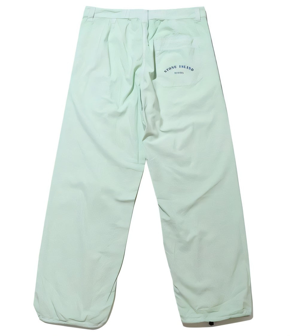 Stone Island Relaxed Fit Pastel Green Straight Pants