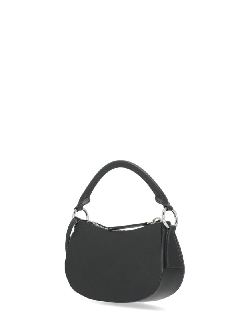 Maison Margiela Curved Black Hobo Bag With Adjustable Shoulder Strap