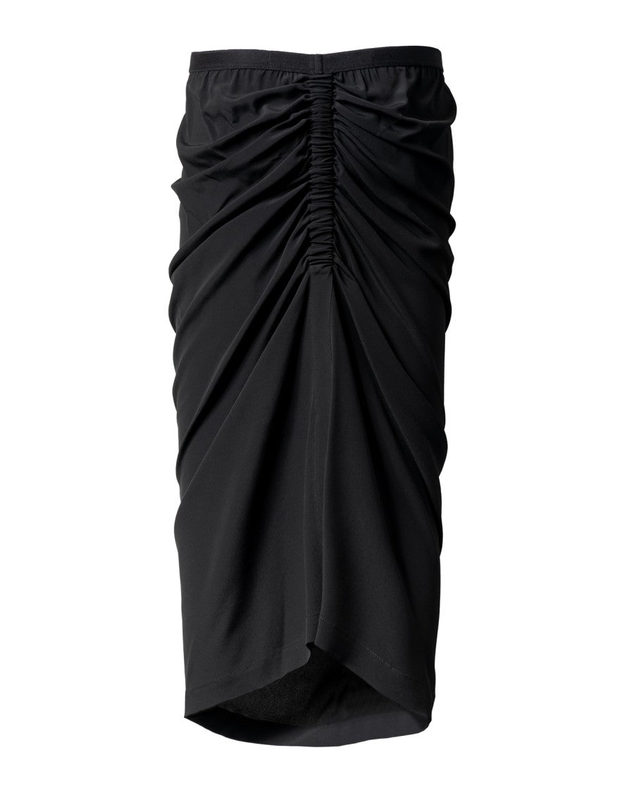 Rick Owens Structured Black Skirt With Rib-Knit Waistband